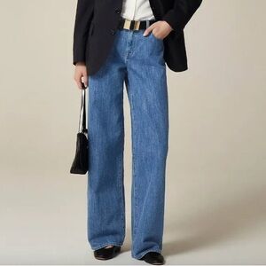 J. Crew Lower-rise Wide‎ Leg Baggy Blue Jeans in 1984 Rigid Denim Size 30/10